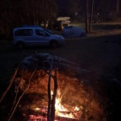 Evening fire and grilled patatos. :)